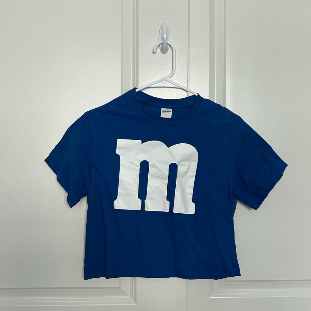Cropped Blue M&M T-Shirt Size S